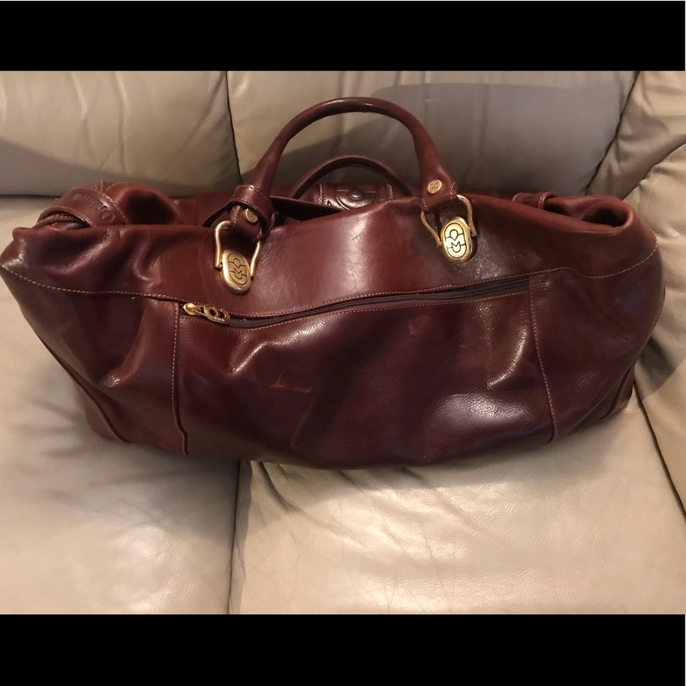 PRICE REDUCE Marino Orlandi Genuine Tuscan Leather Weekender Bag - Picture 3 of 7